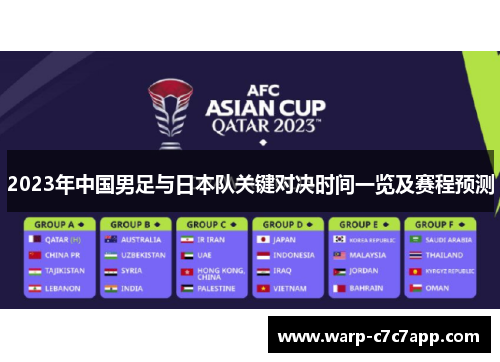 2023年中国男足与日本队关键对决时间一览及赛程预测
